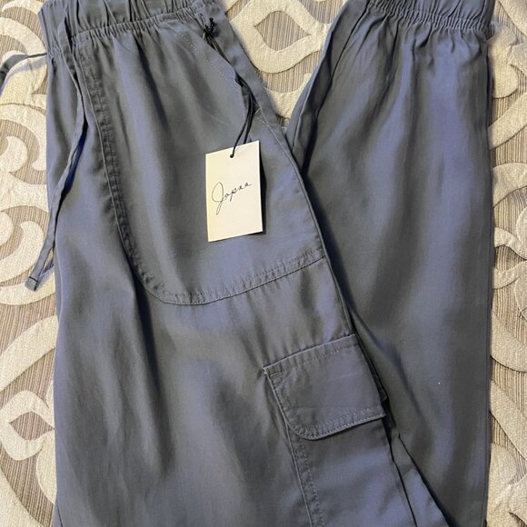 Japna Drawstring Waist Lyocell Cargo Jogger Blue Grey Women's Size Extra Small - Picture 1 of 11